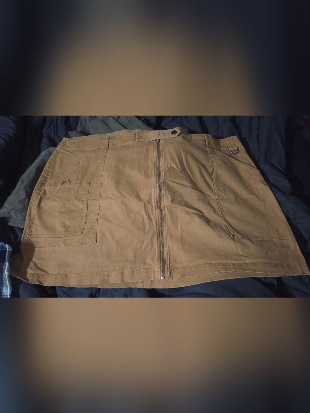 wild fable Tan Utility Mini Skirt with Front Zip